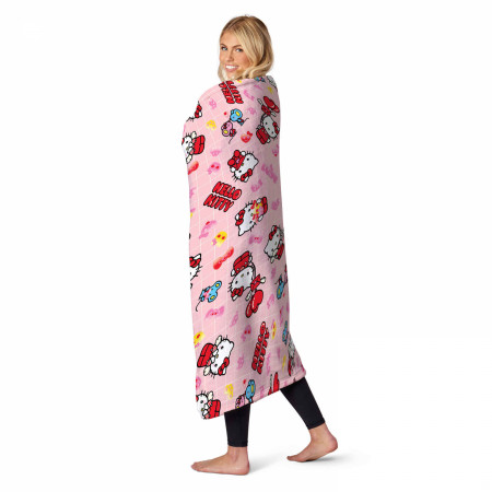 Hello Kitty Valentines Day 50" x 60" Sherpa Throw Blanket